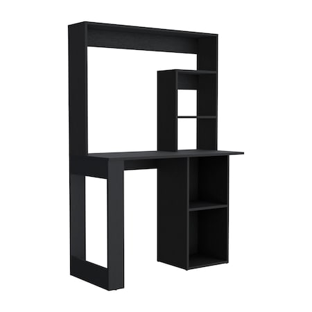 Tuhome Modern Straight Desk, 17.7 in. D X 58.3 in. H, 38.7 in. W X Laminate, Black ELW9036